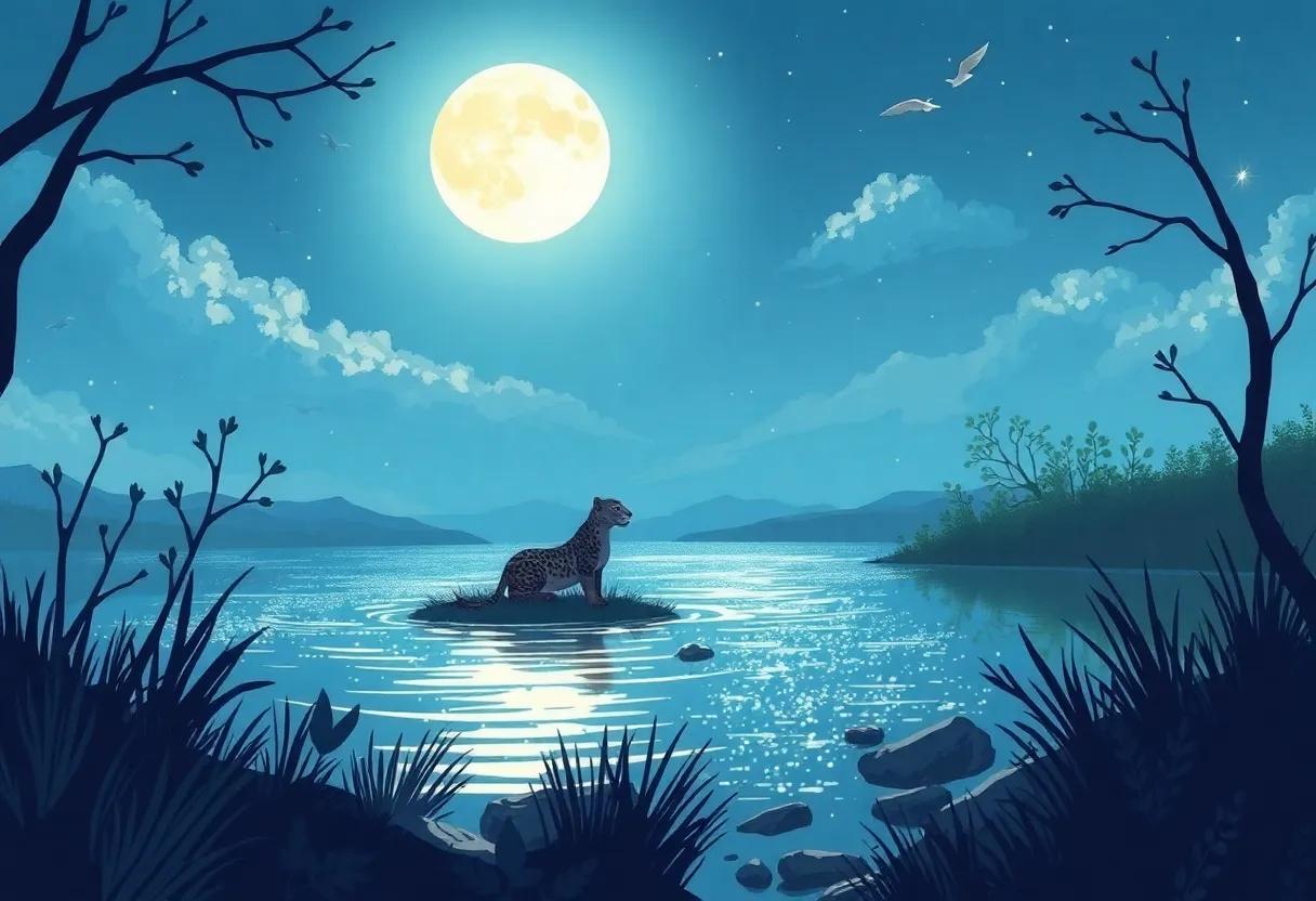 The​ Calm river's ​Sparkling Reflections ⁣Beneath the Sky
