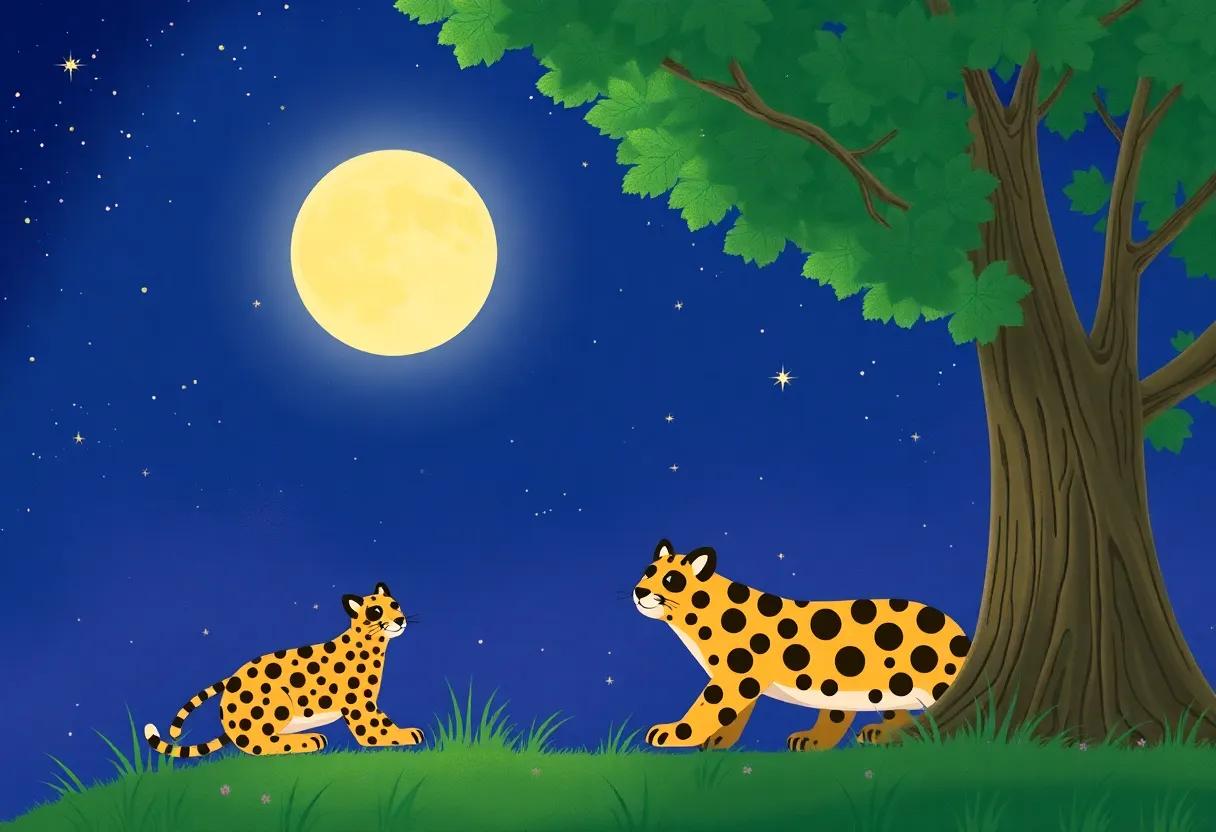 The​ Leopard's​ Wide Eyes Reflecting‌ Twinkling Stars