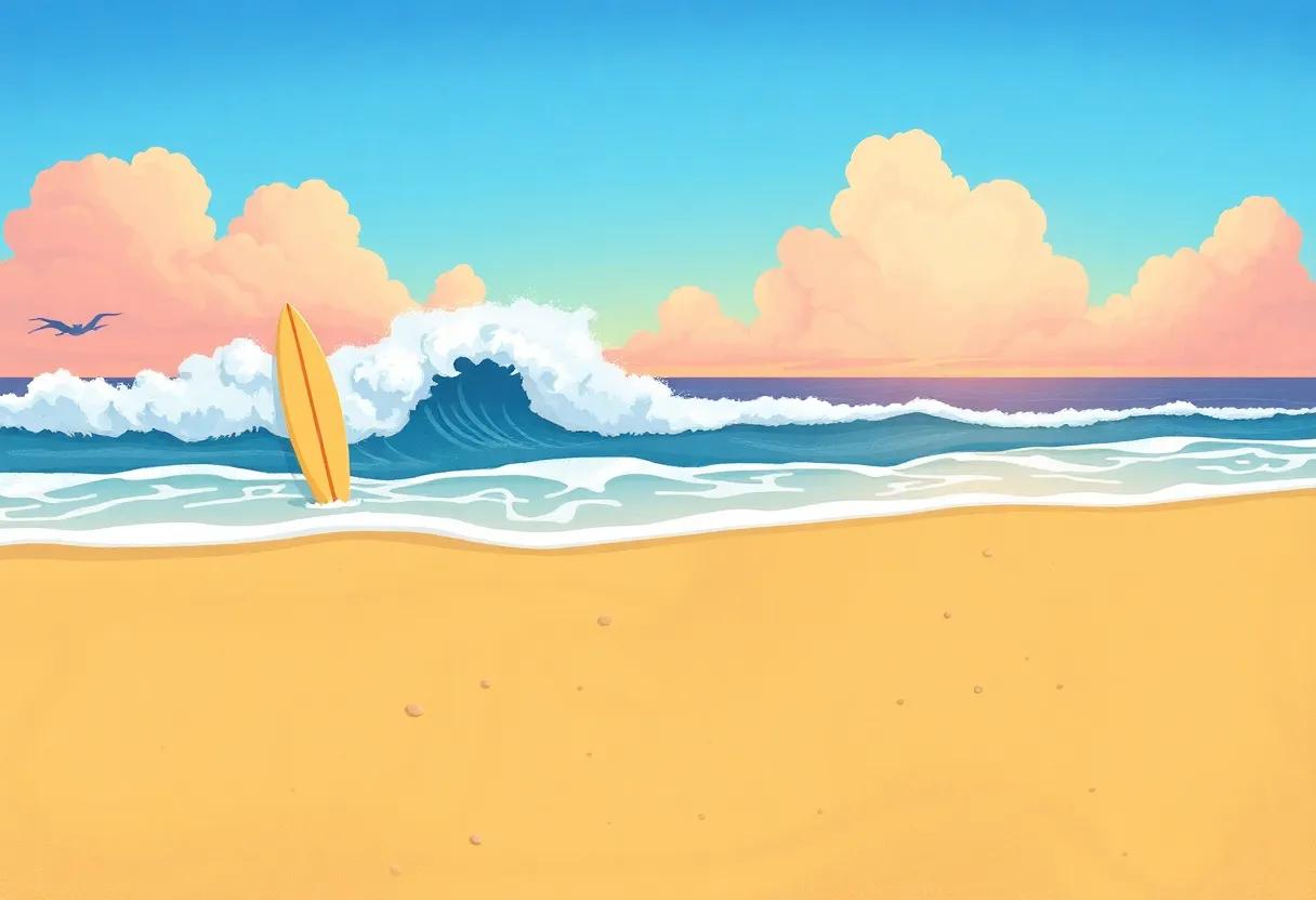 The Quiet Morning on Sandy Shore