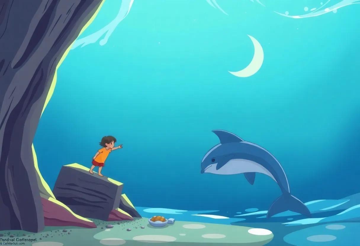 A Friendly Dolphin's Guiding Fin