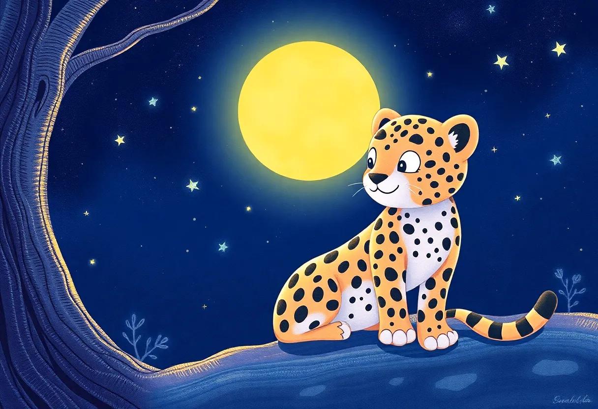 luna Leopard's Sparkling Spots Come Alive Under the Moonlight