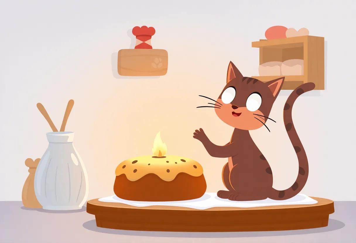 The Bakery Cat with Twinkling Eyes and a magic Tail