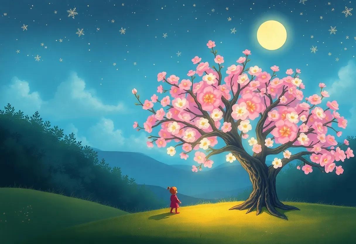 A ⁢Moonlit Promise Under the Blossom Tree