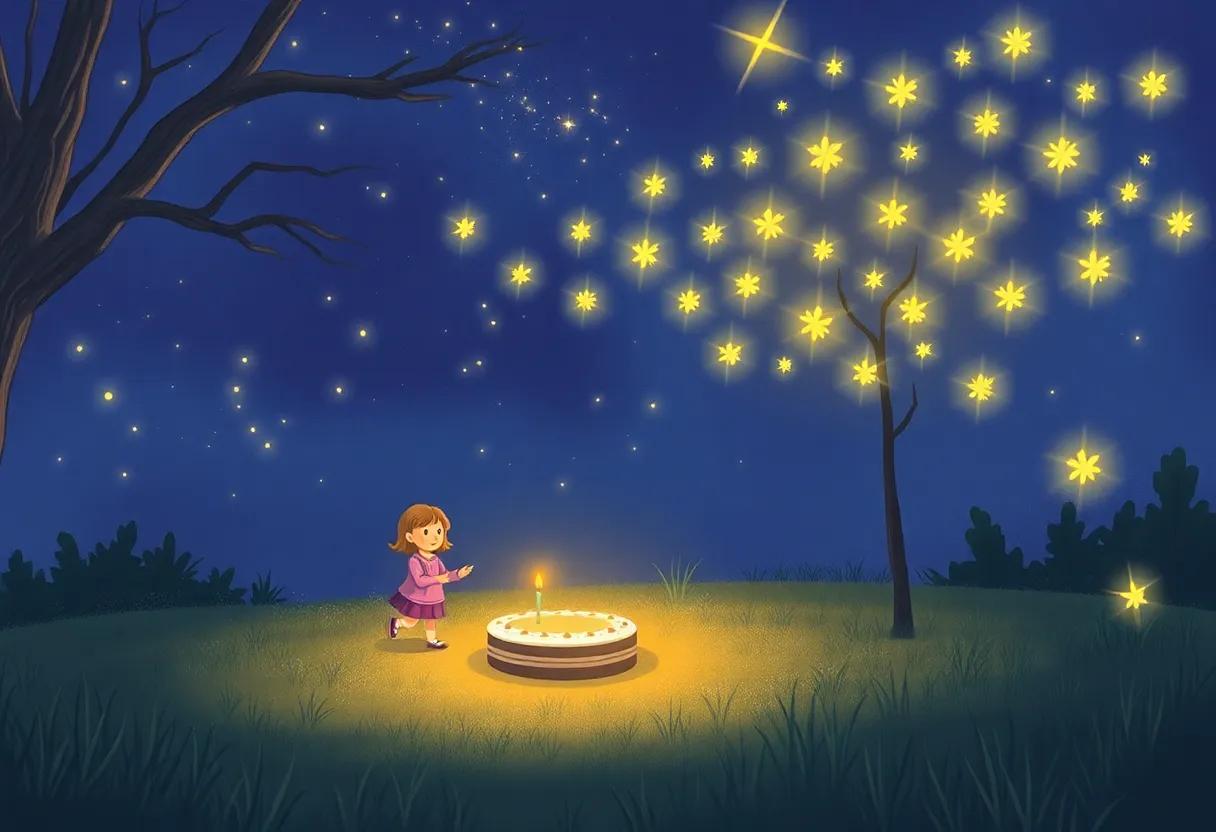 A Nighttime Celebration with sparkling Fireflies