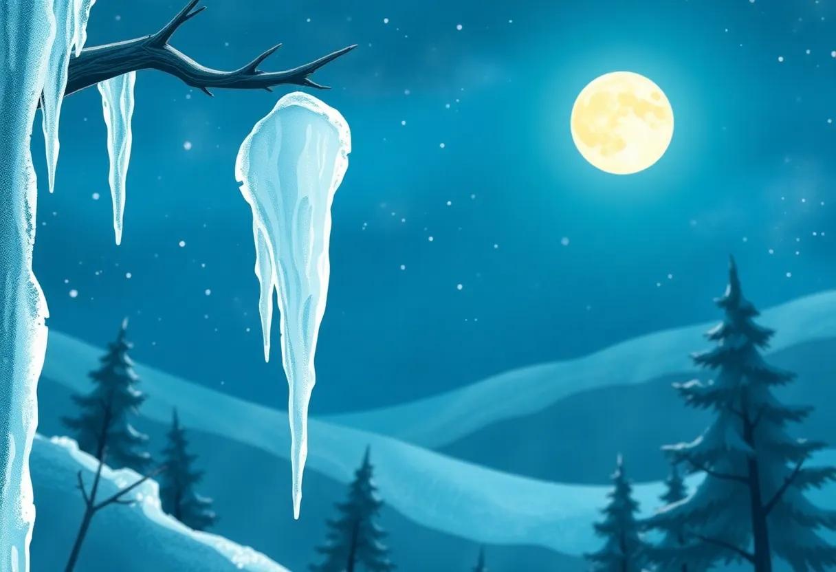Moonlight's Magical Glow on Frozen Wonders