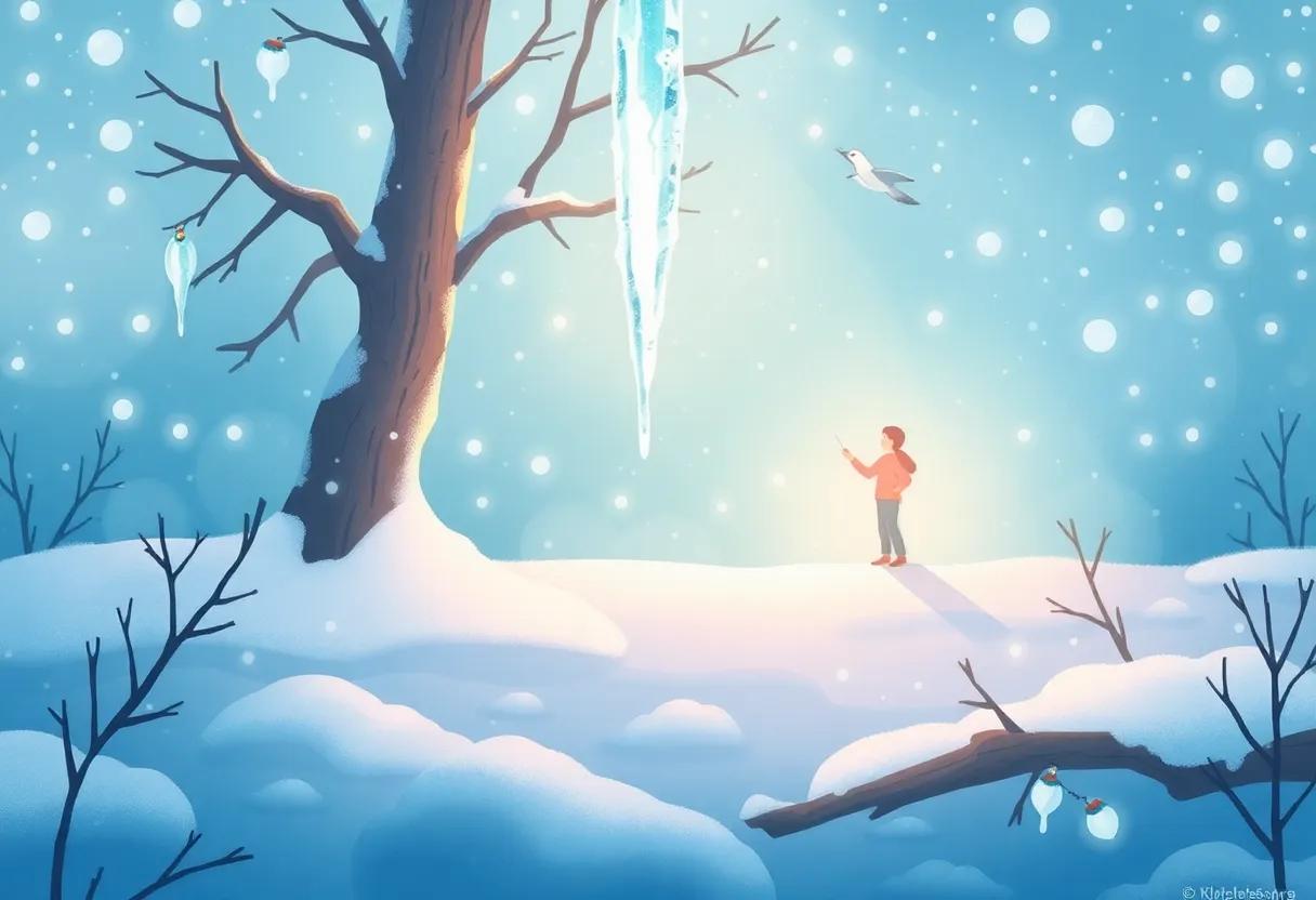 The Discovery of⁢ the Shimmering Icicle ‌in the Snowy Forest