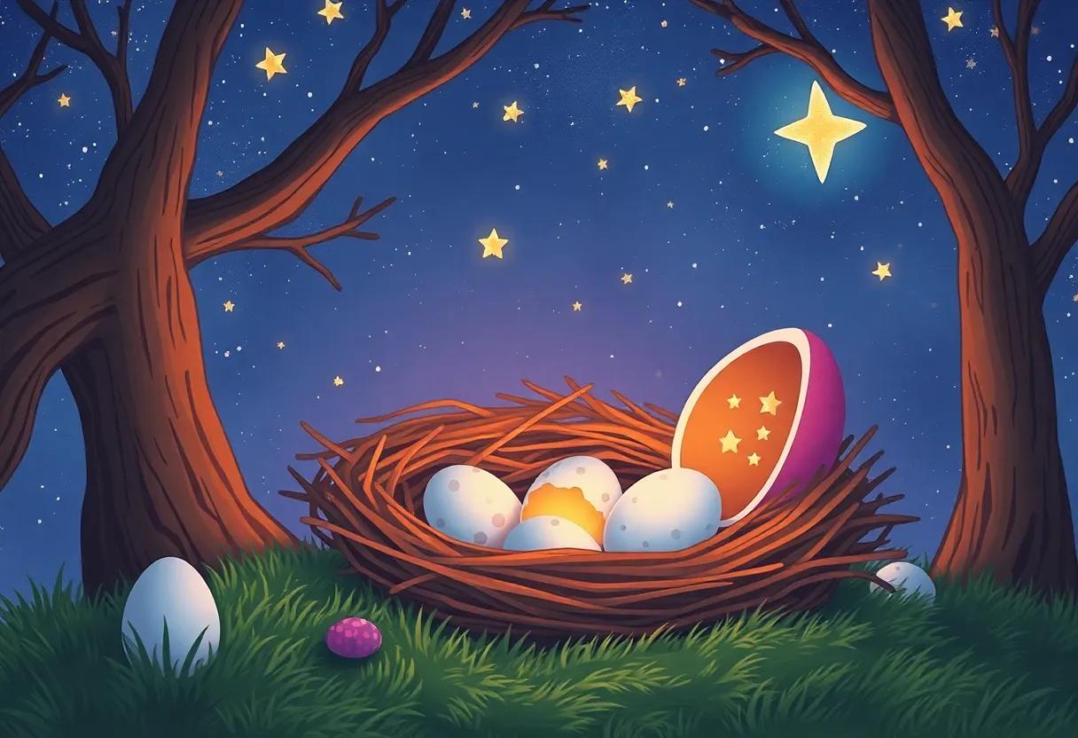 The Moment When Starry eggs Opened to Reveal Wonders