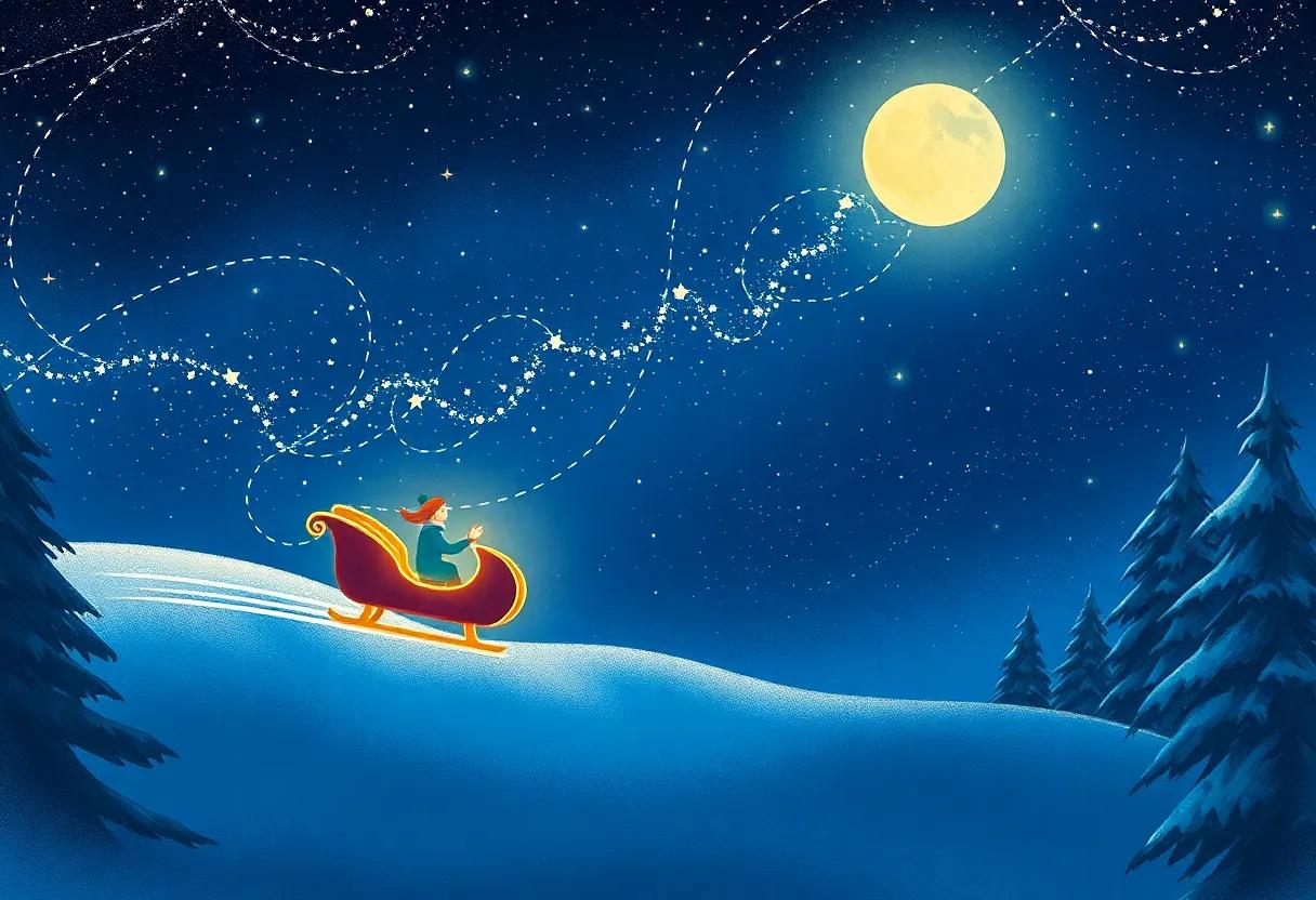 Glowing ⁣Lights Guiding the Starry ⁣Path