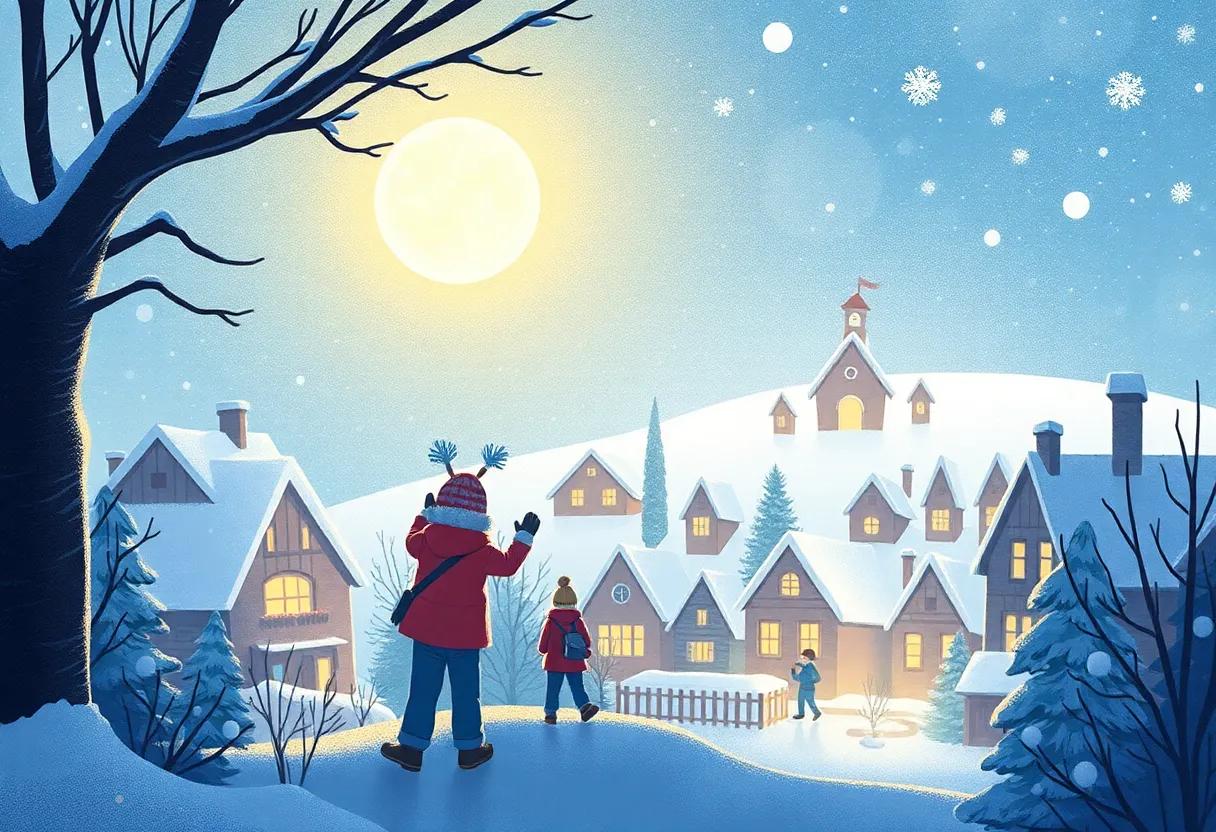 snow-Covered Town Lights Up with Joy