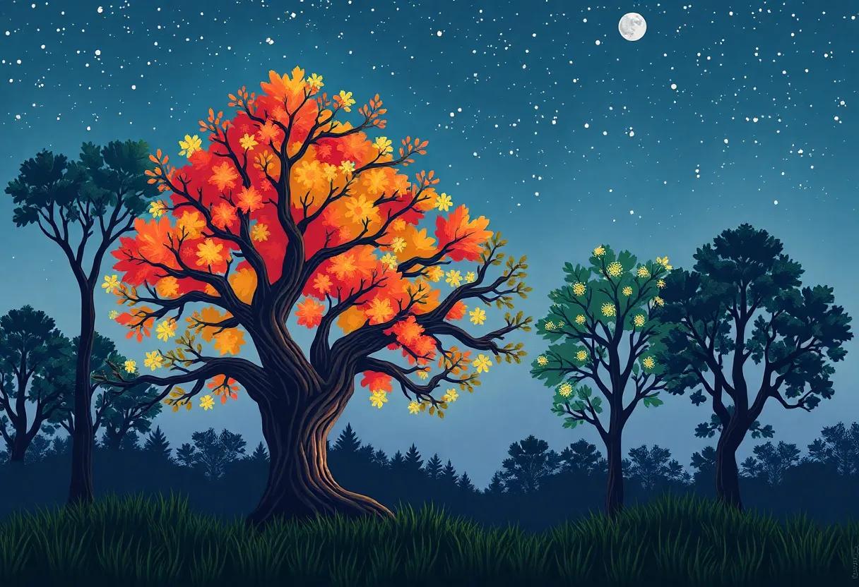 The Tree's Role in Protecting the forest at​ Dusk
