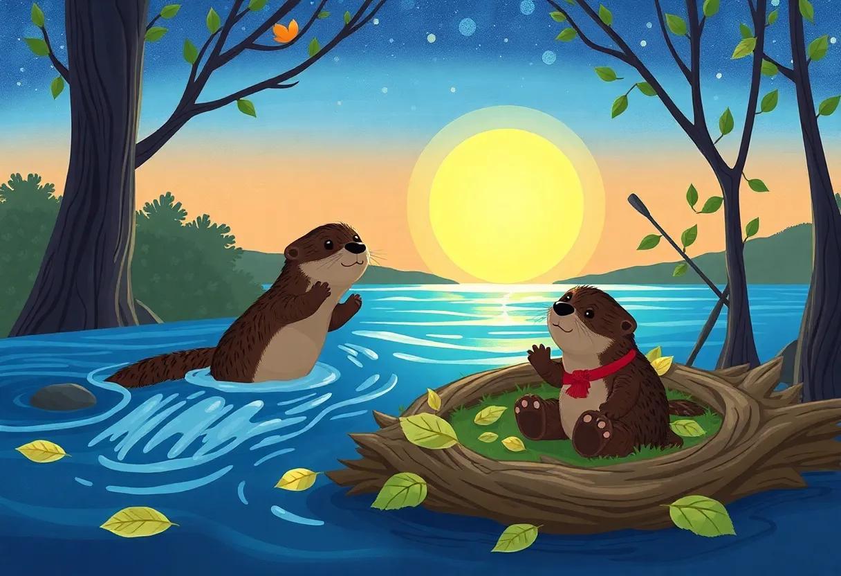 ollie's Cozy Nest Built from Moonlit Leaves