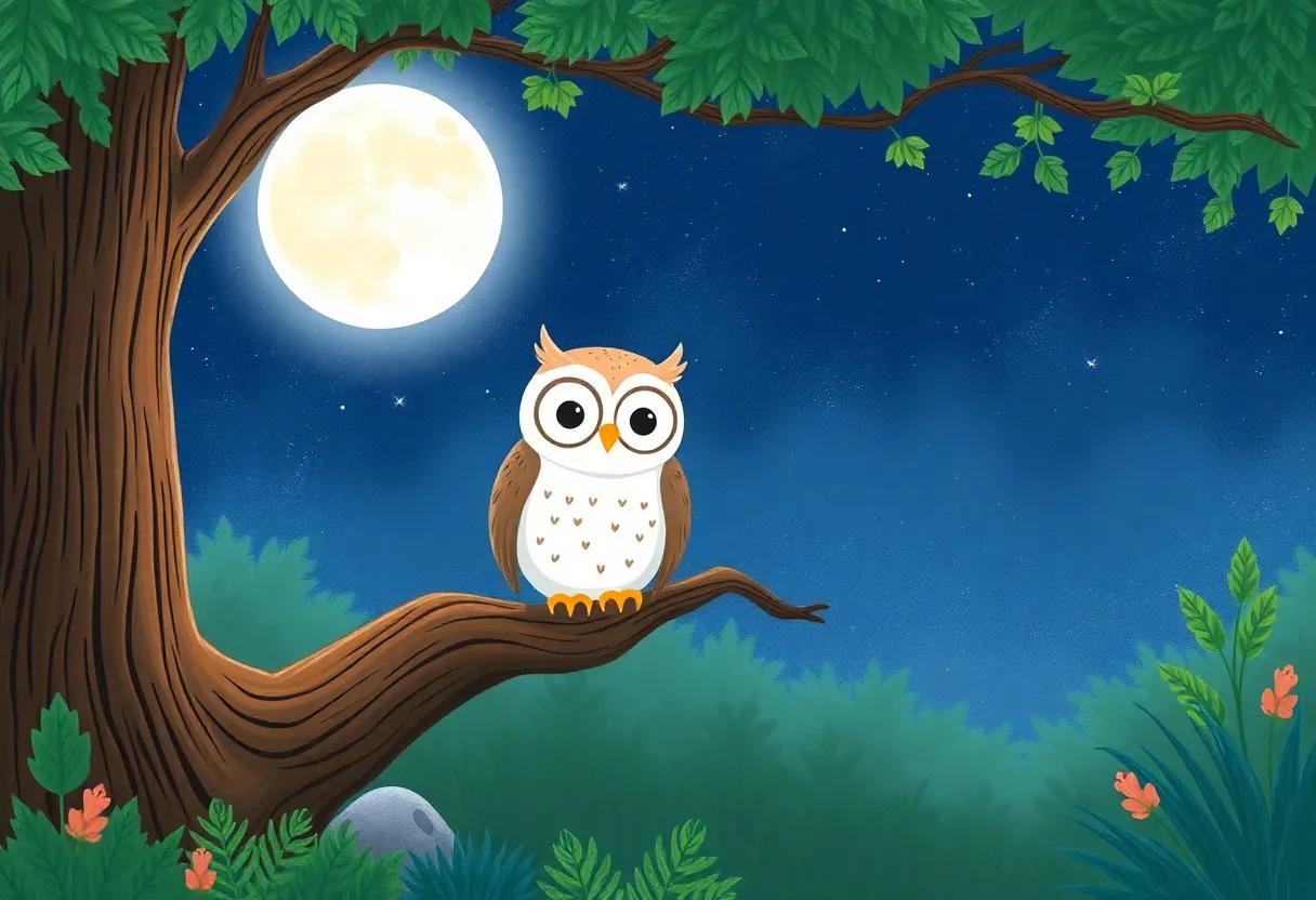 Ollie Owl's‍ Woodland ⁣Home Beneath the Silver Moon
