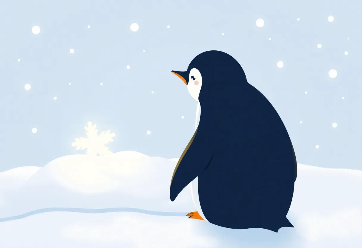 The Curious Penguin Discovering⁢ a Glowing Snowflake