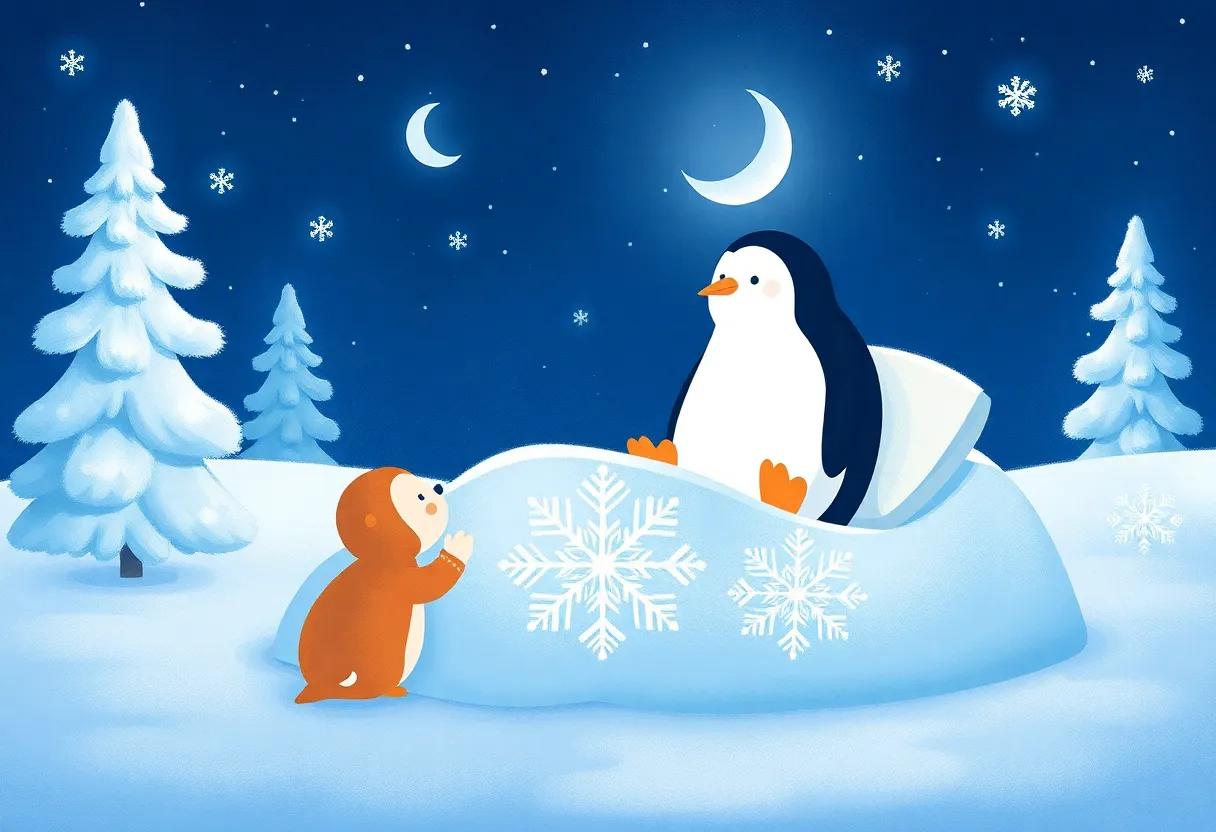 Friends Joining‌ to Share‌ the Cozy Snowflake Night