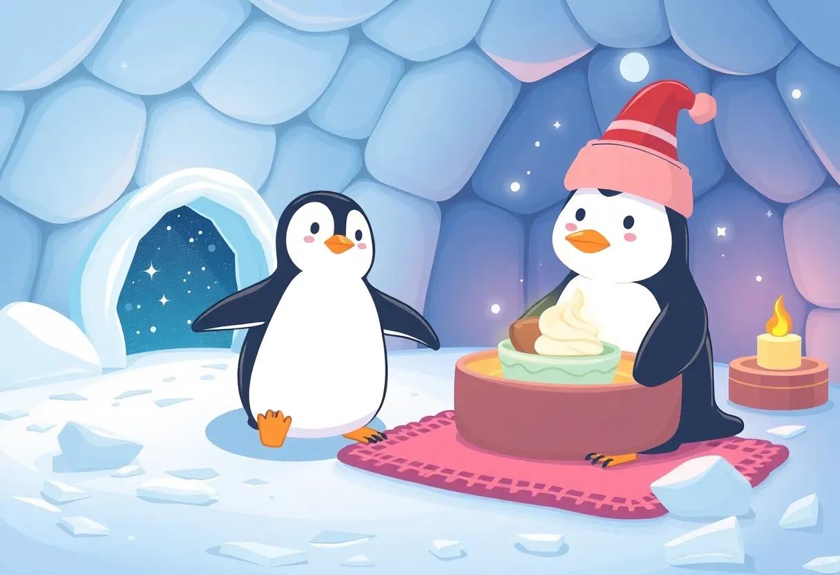 Penny Penguin Prepares for the Magical Icy Party
