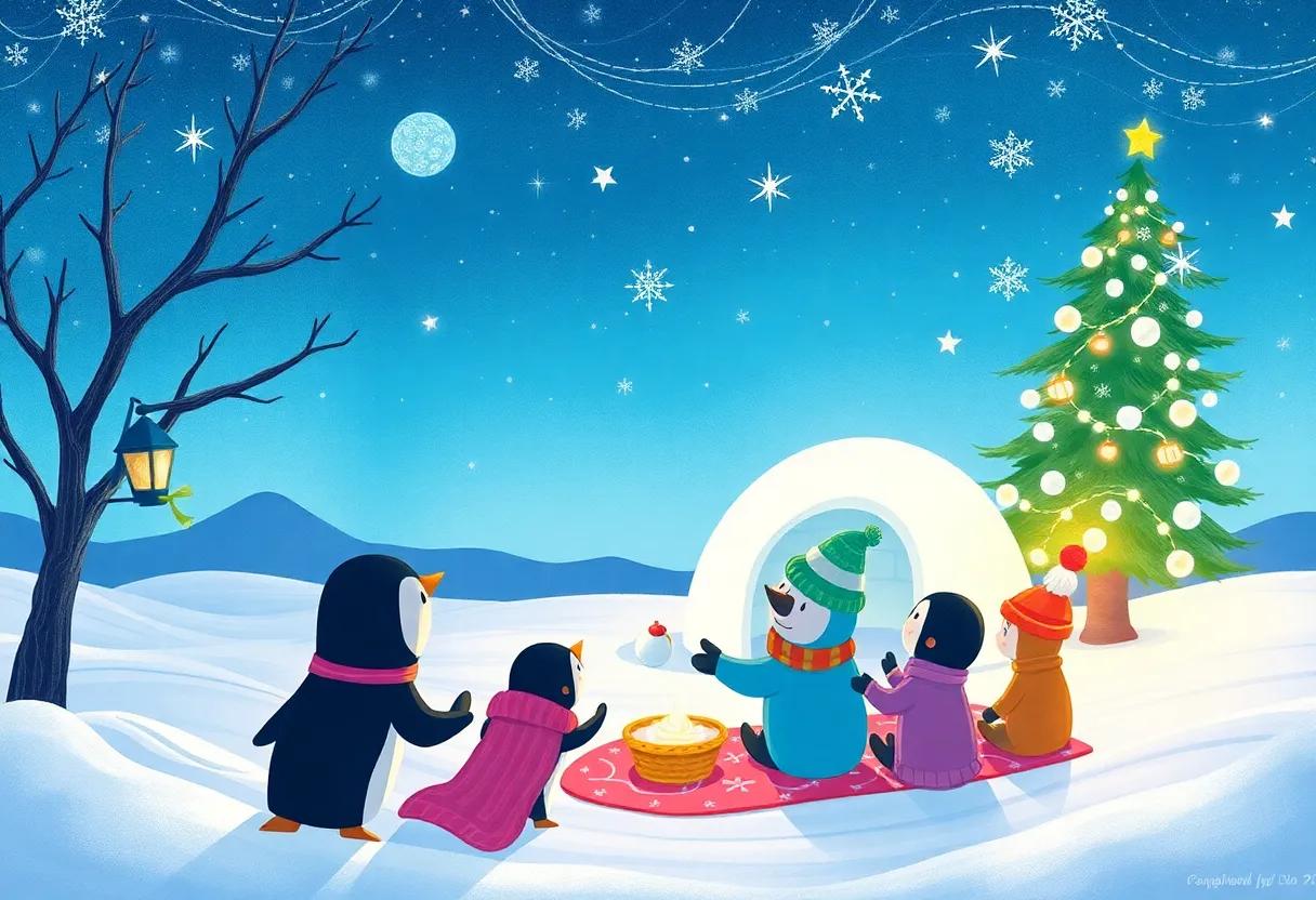 The Enchanted Snowball Toss Under Starry Skies