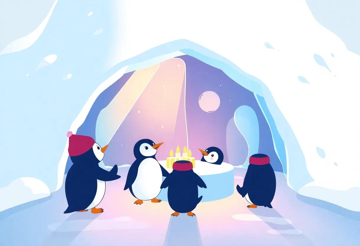 Ice Sculptures Shine with Rainbow Reflections