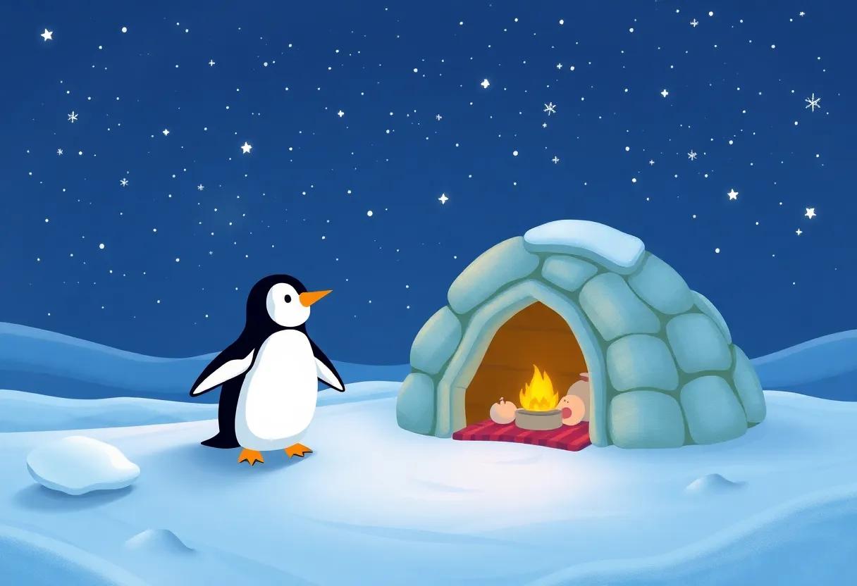 Pippa's Cozy ‌Igloo Under the Twinkling Starry Sky
