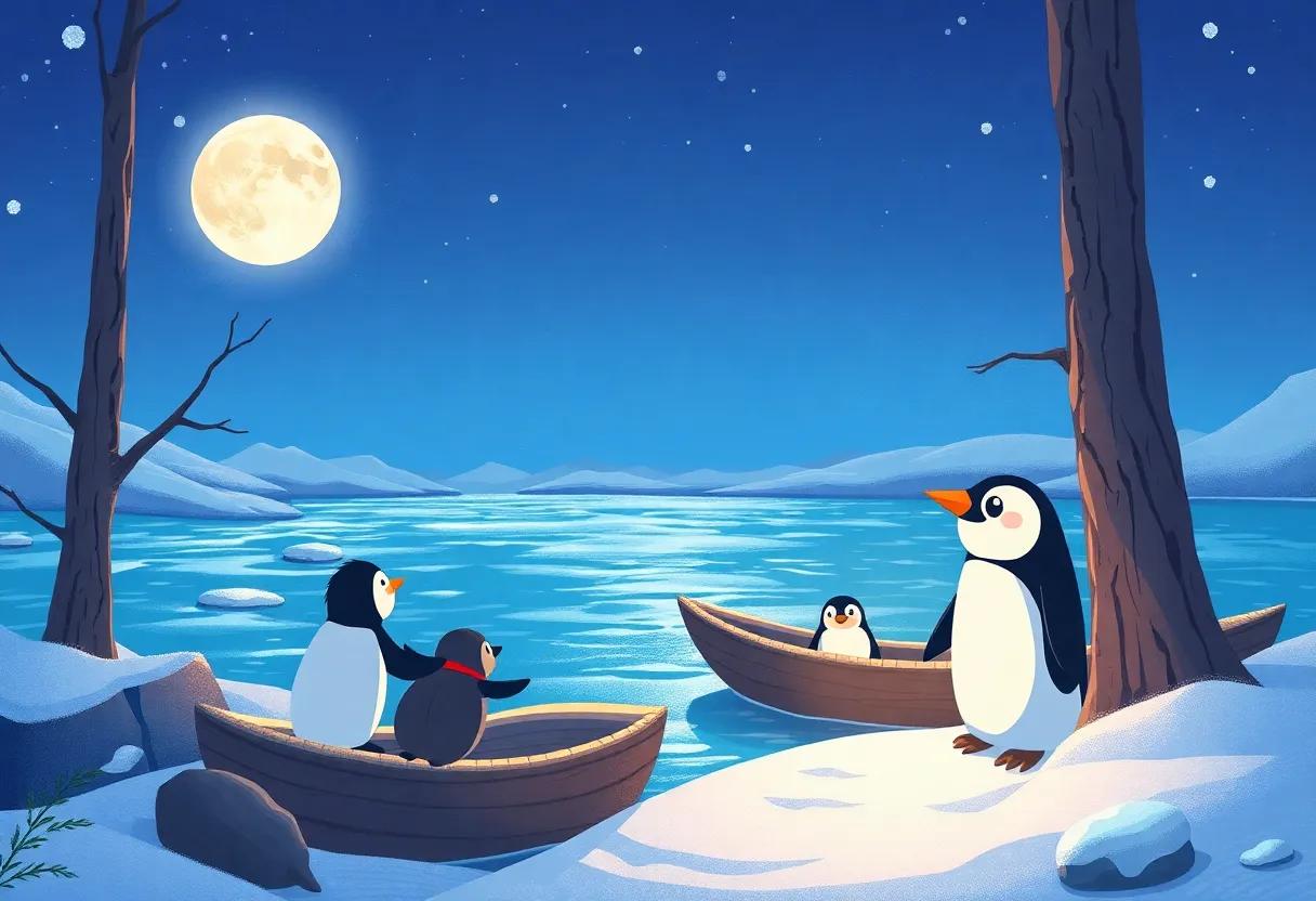 Navigating⁤ the Glittering Frozen‌ River by⁤ Moonlight