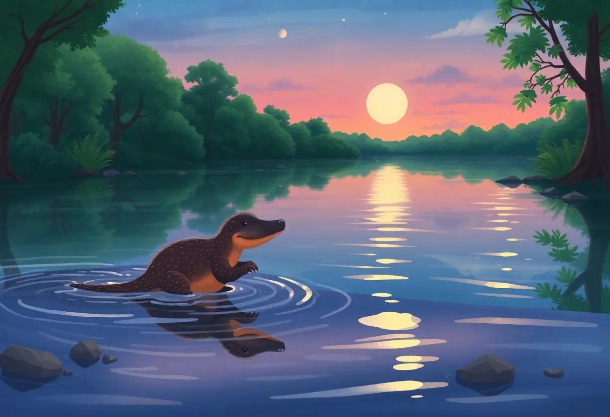 Twilight Reflections on the Calm Water