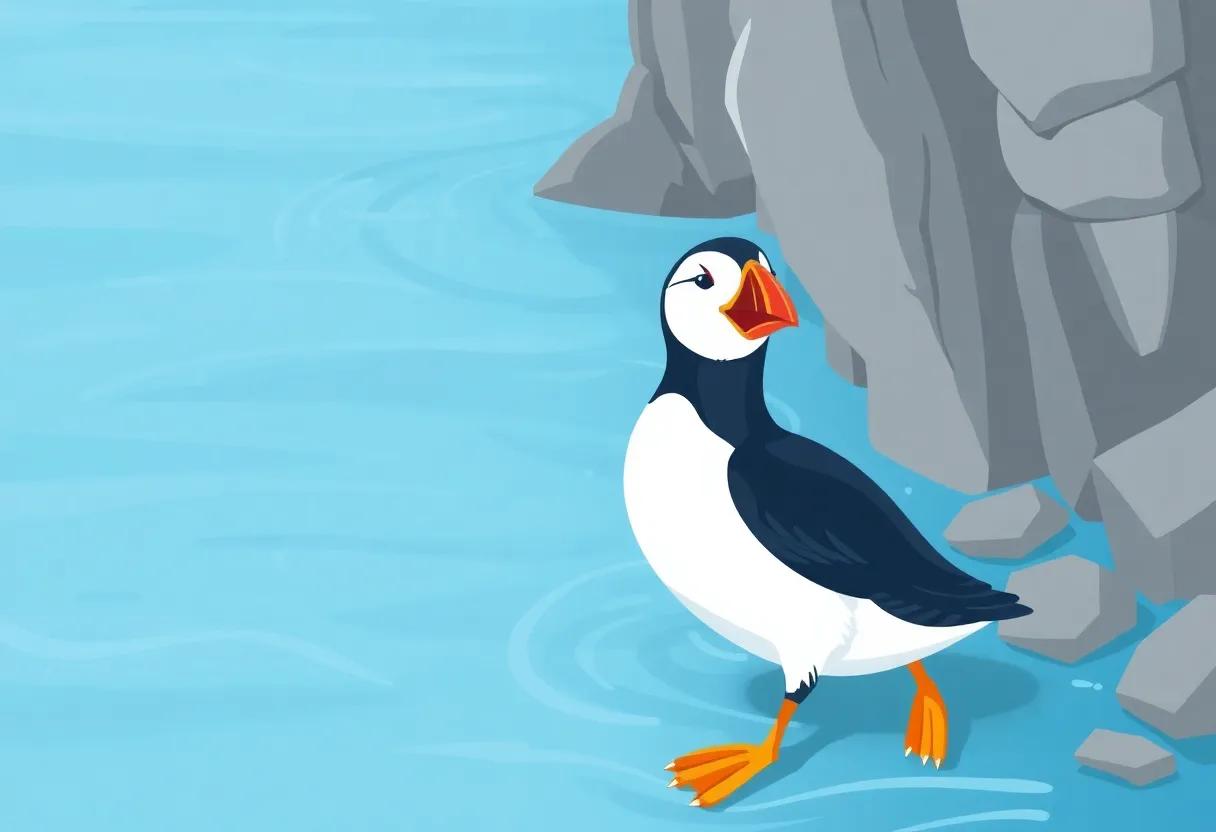 The Puffin's Morning⁢ Stretch by the‍ Rocky Shore