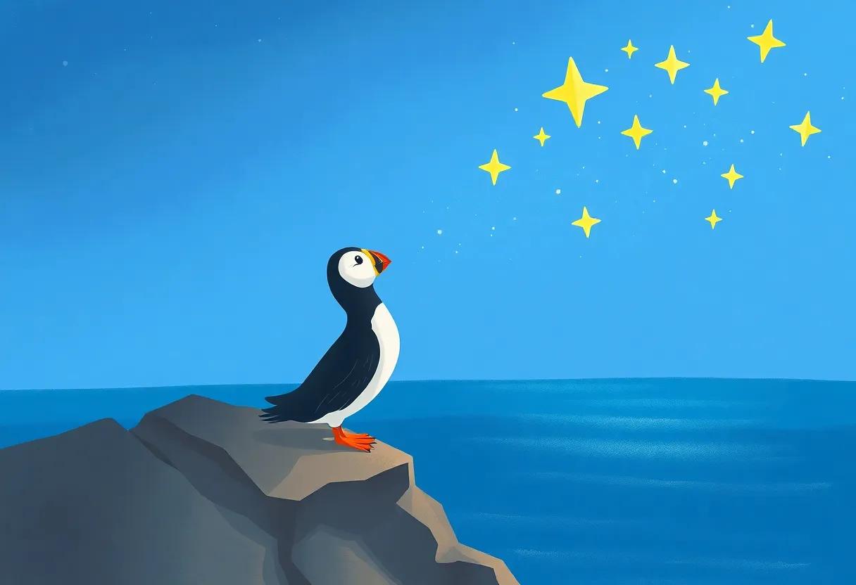 Stars⁣ Begin to Twinkle Over the Quiet Ocean Night