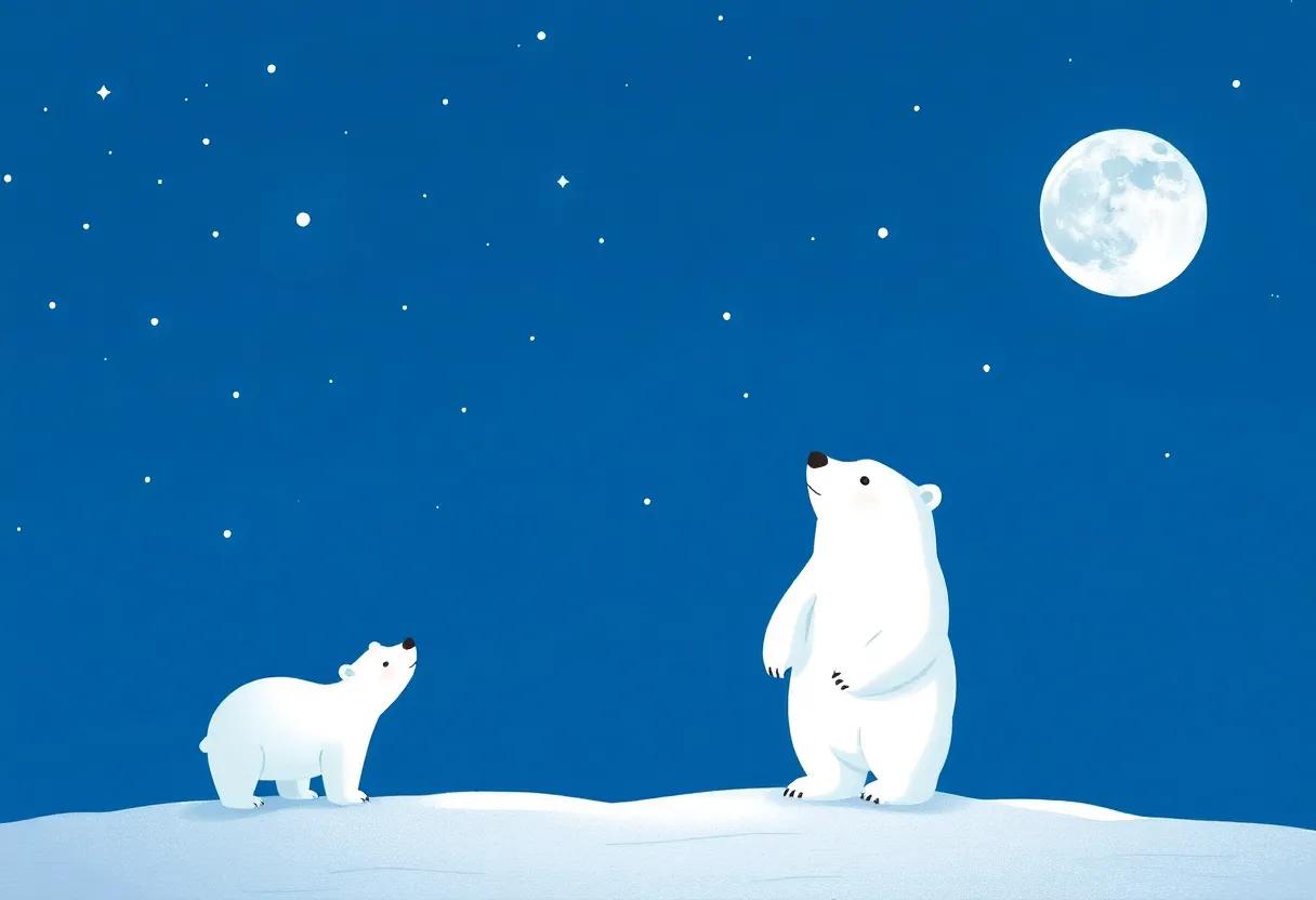 The Polar Bear Awakens Under a Silver Moon
