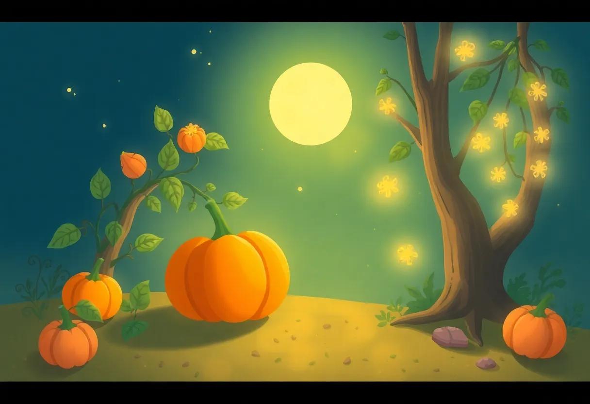 The Glow of Fireflies Illuminating a cozy Clearing