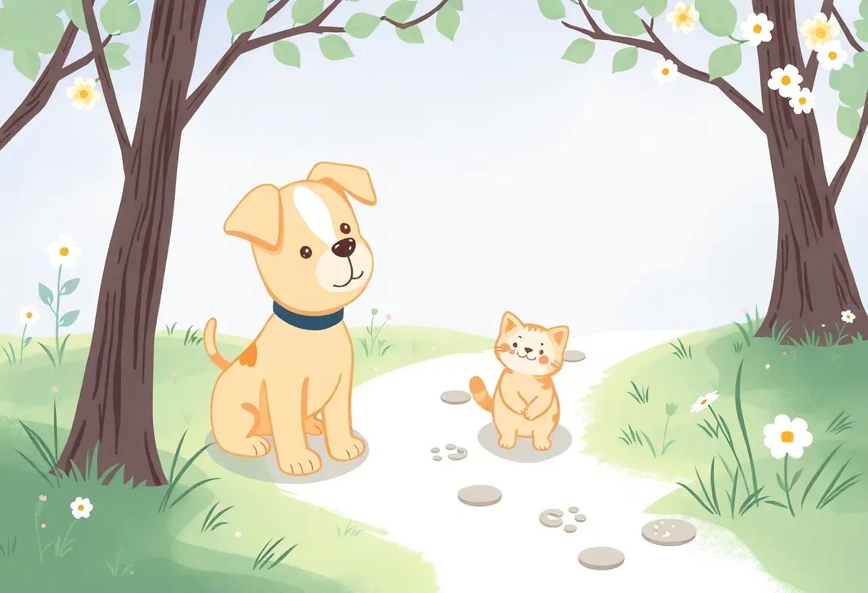 Following Soft Paw ‌Prints on the Dewy Path