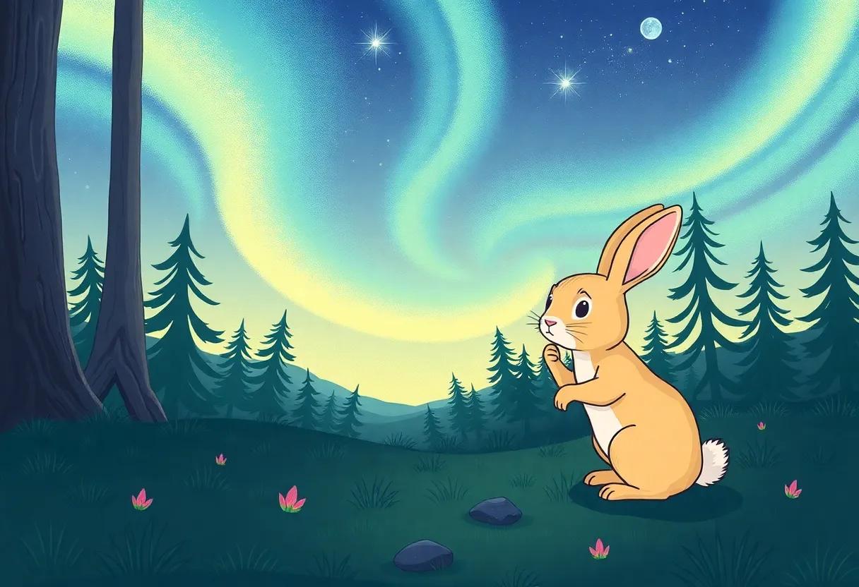 The Curious Rabbit and the Enchanted ​Forest Clearing