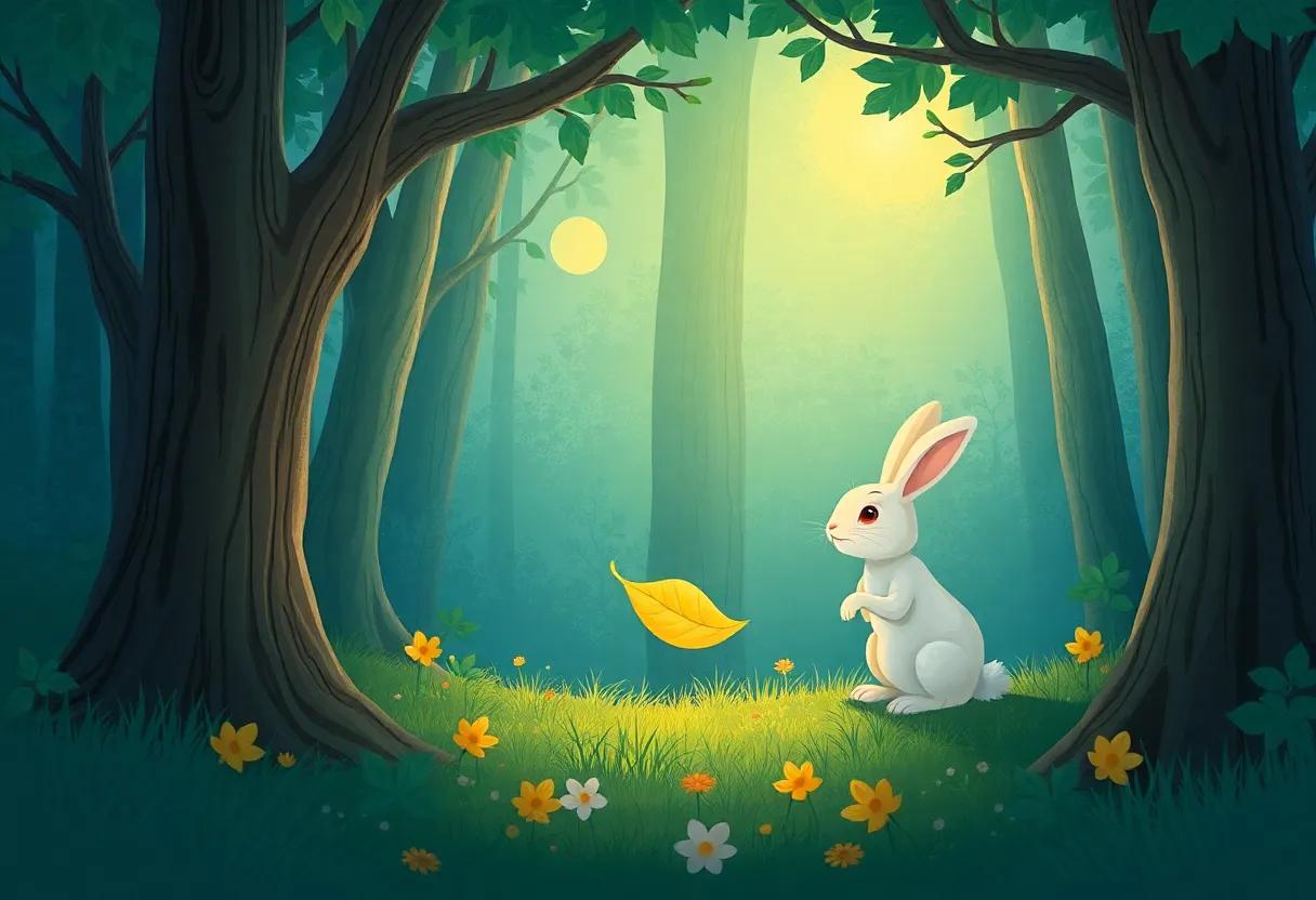 The Curious Rabbit Venturing into the Enchanted Forest