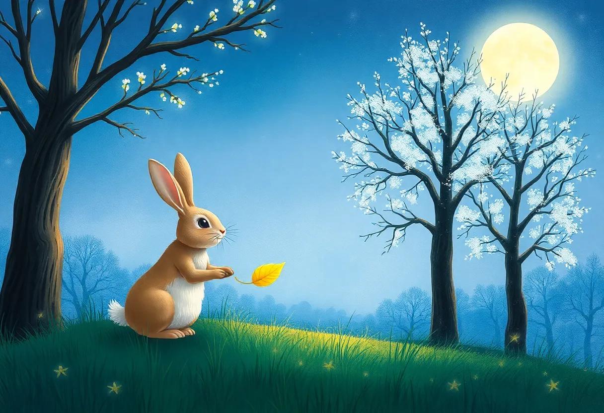 Moonlight Casting Silver Shadows on ‌Whispering Trees