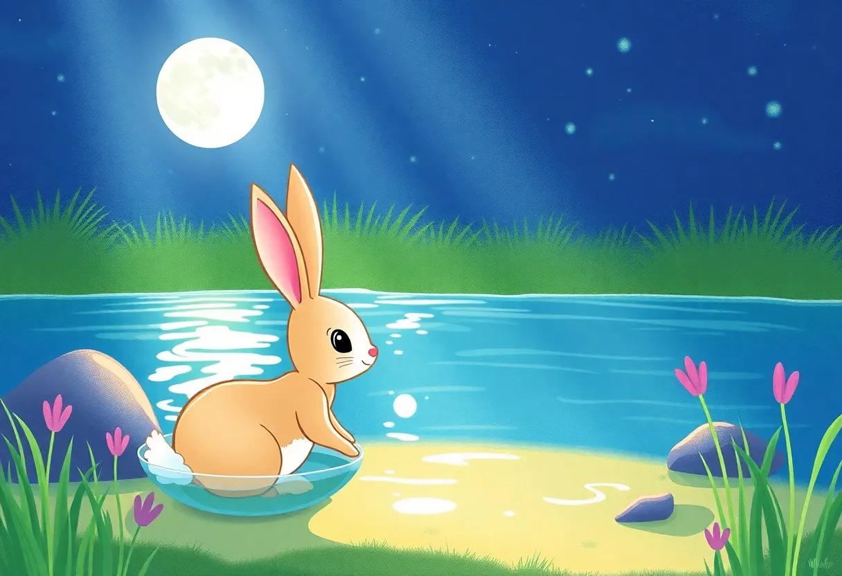 The Magical Reflection of Moonbeams on Rabbit's Fur