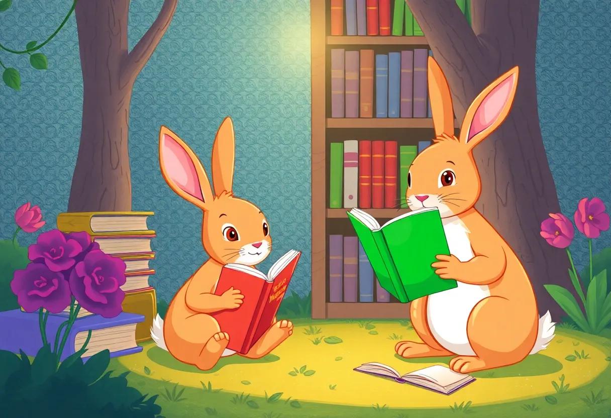 The Curious Rabbit and the Magical Library