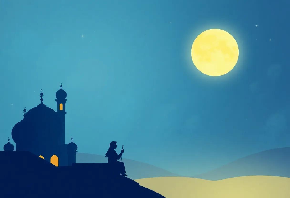 Nighttime Prayers Under the Ramadan Moon