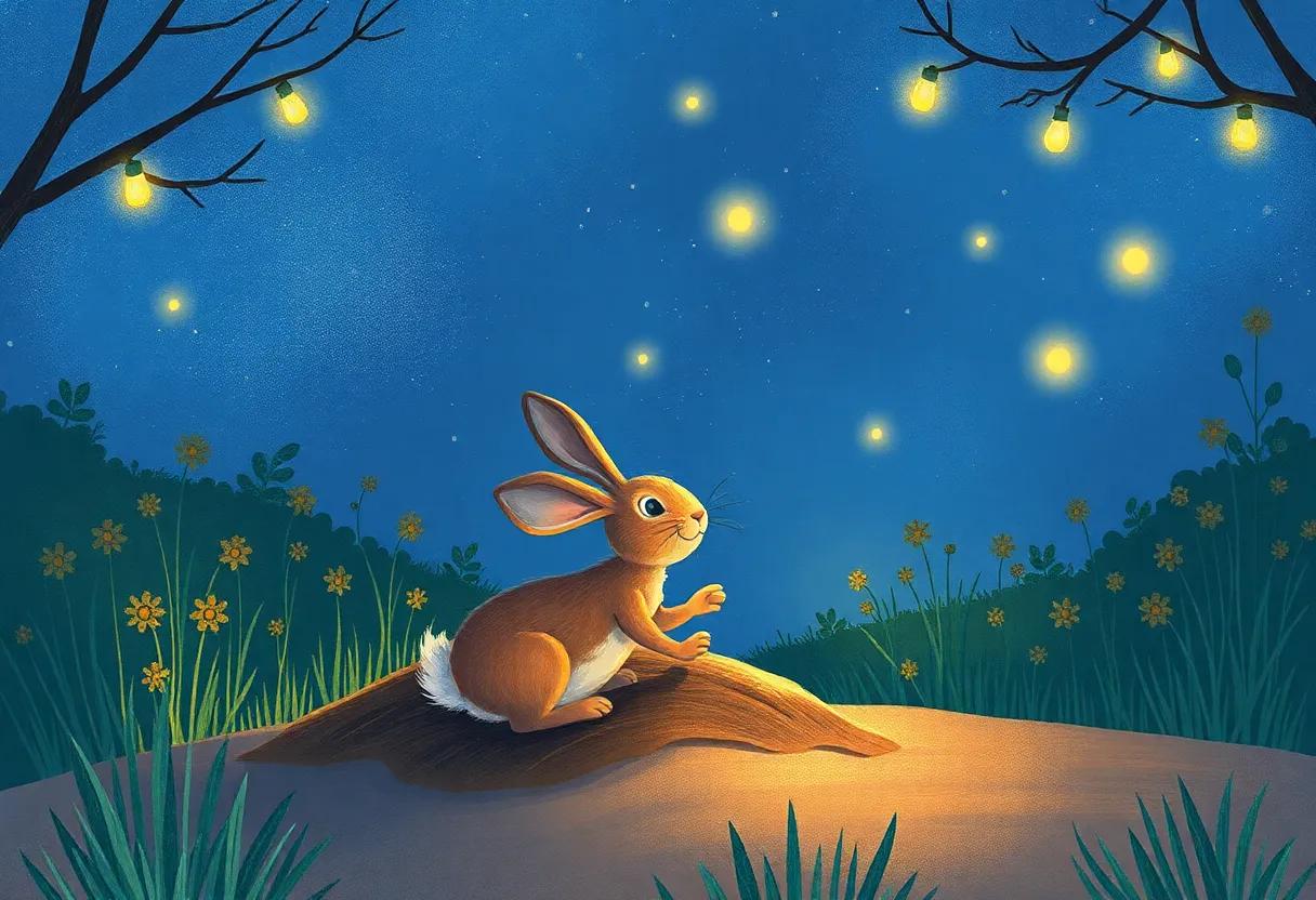 Twinkling Firefly Lights Guiding Nighttime Tales