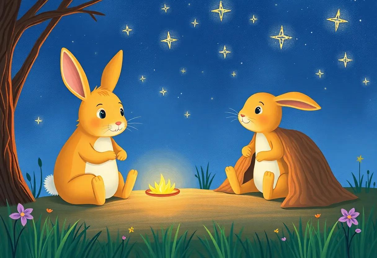 Stars twinkling above in the velvet sky