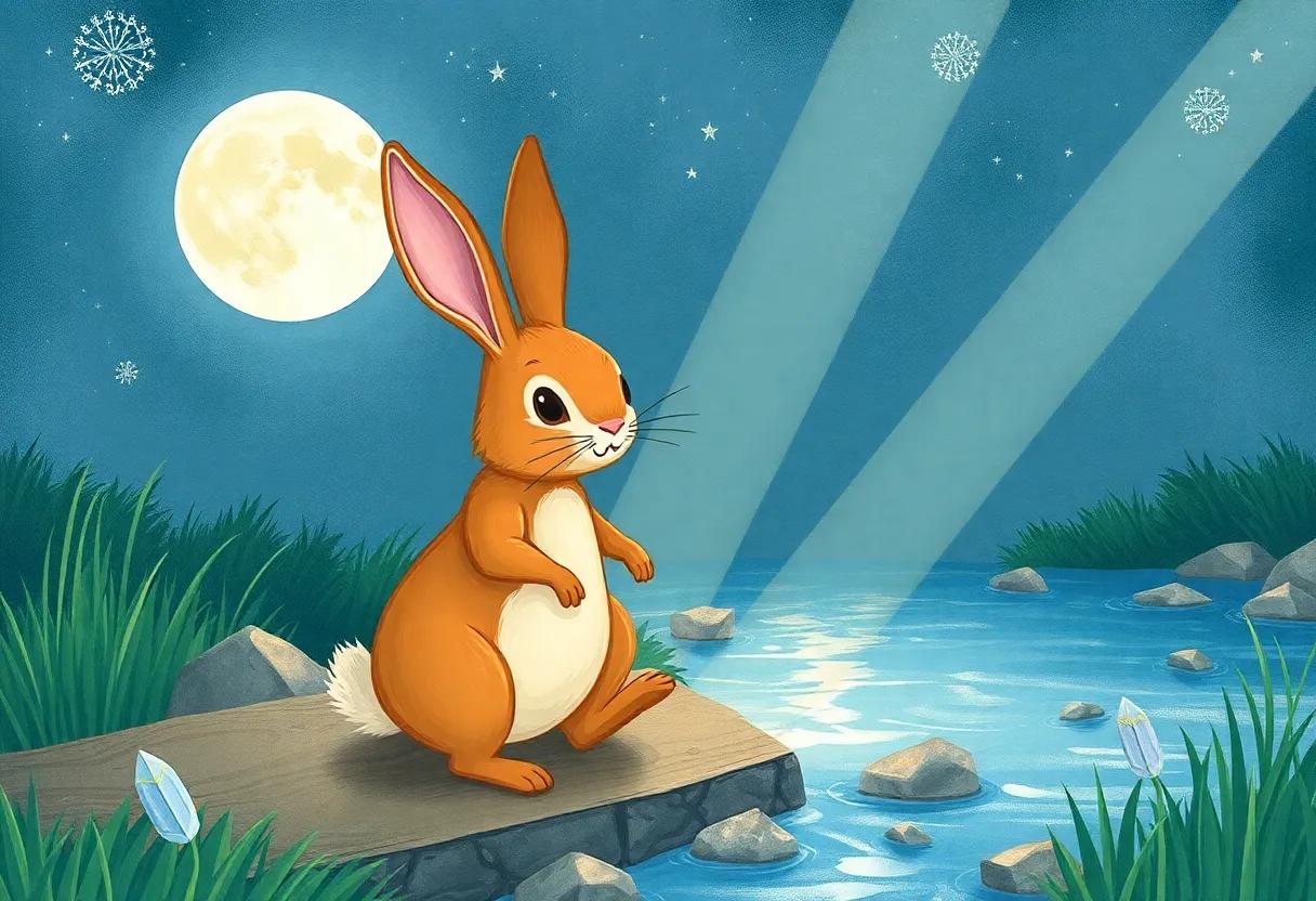 Crossing the Crystal Creek Under Silver Moonbeams