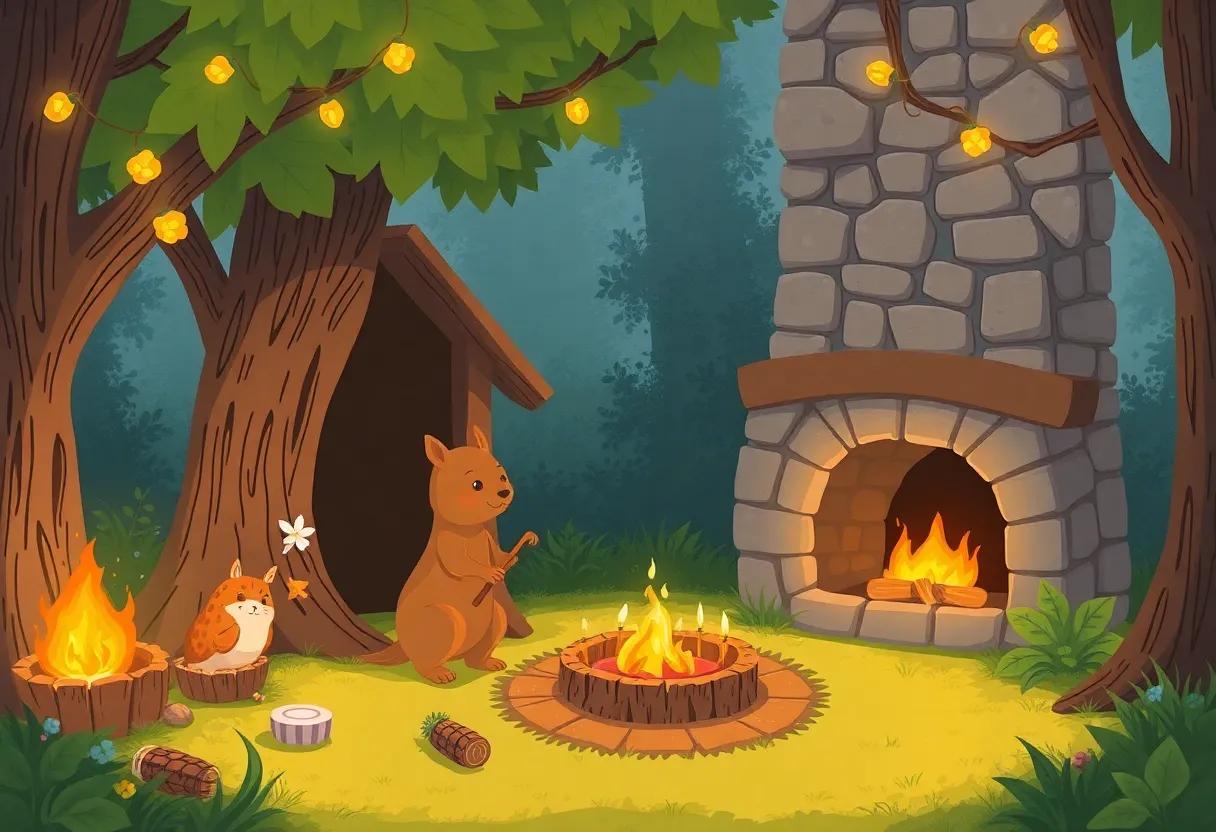 A Cozy Gathering with Forest Friends by the⁣ Hearth