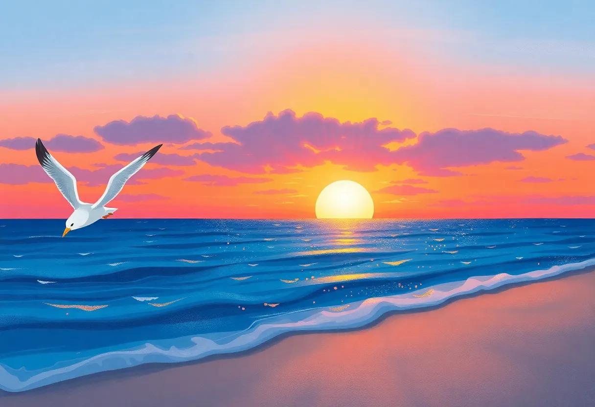 Watching the Sun Set ⁣Over the Sparkling​ Sea‍ Horizon