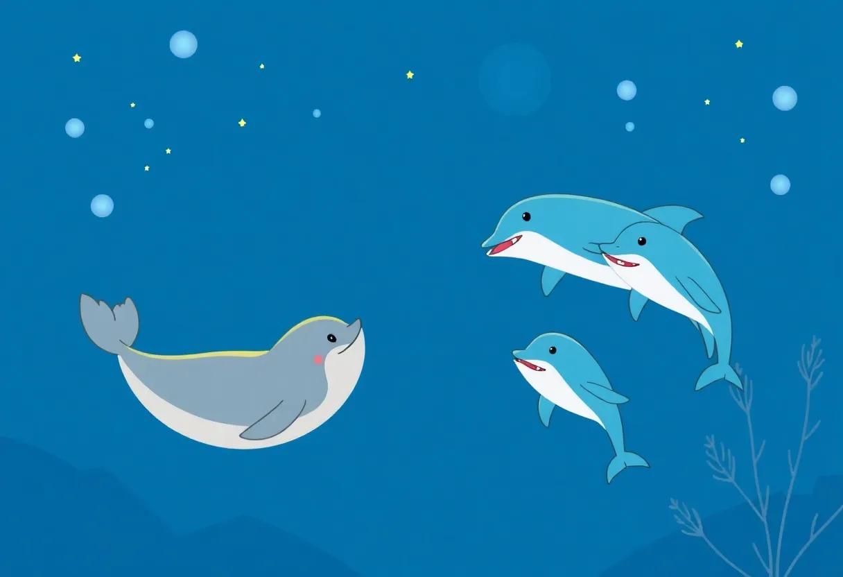 Friendly Dolphins‍ Join the nighttime Dance