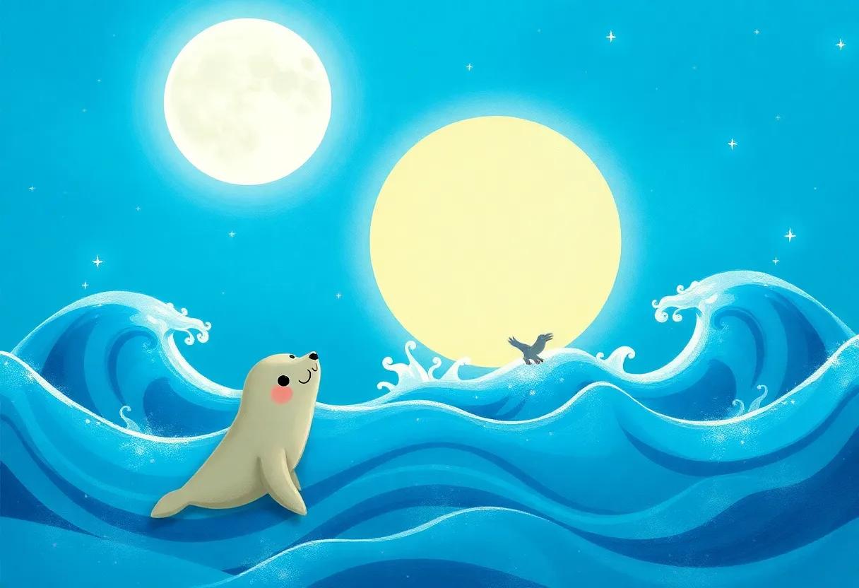 The Glimmering Path of Moonlit Waves