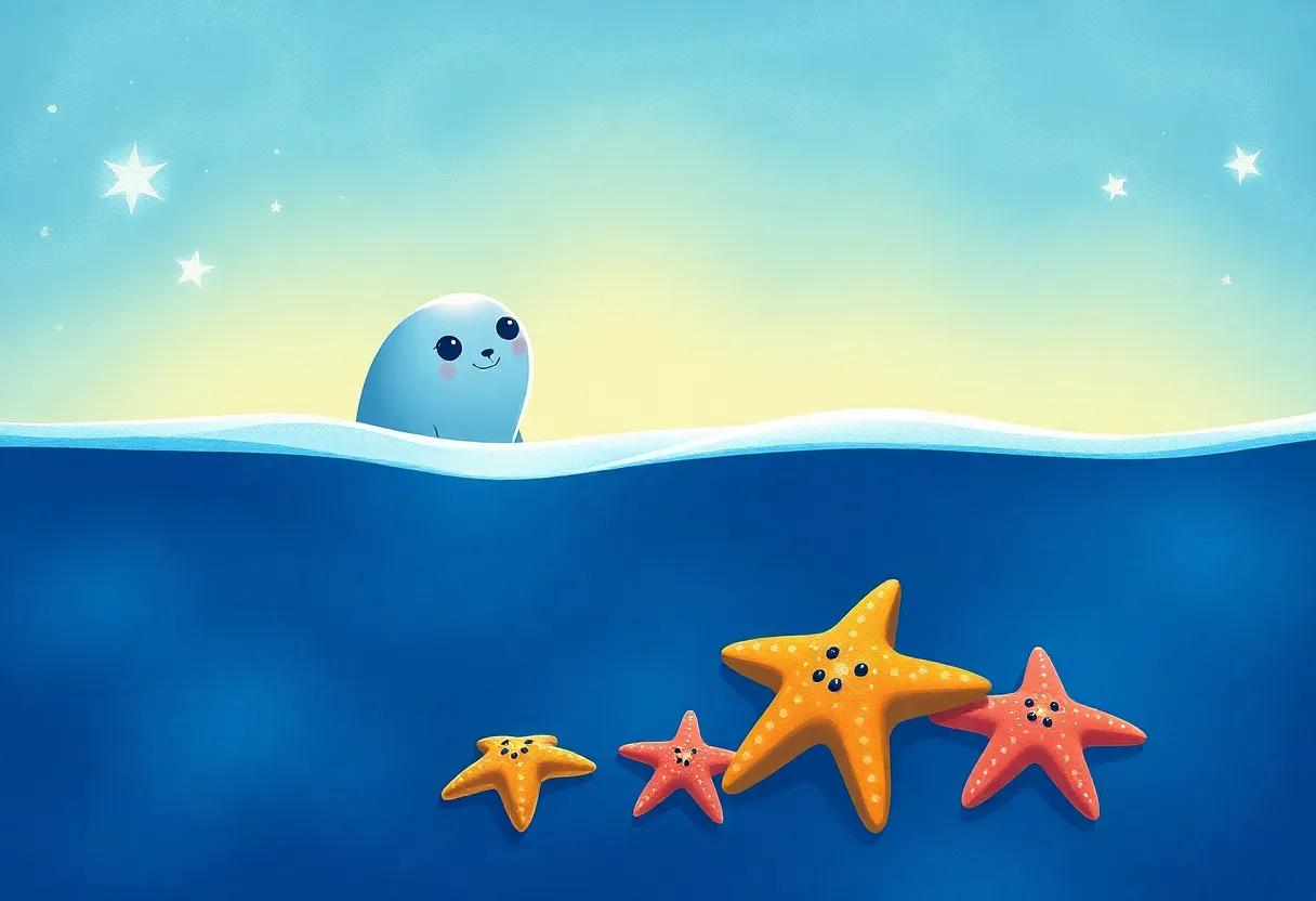Starfish gathering Under the⁤ Silver Glow