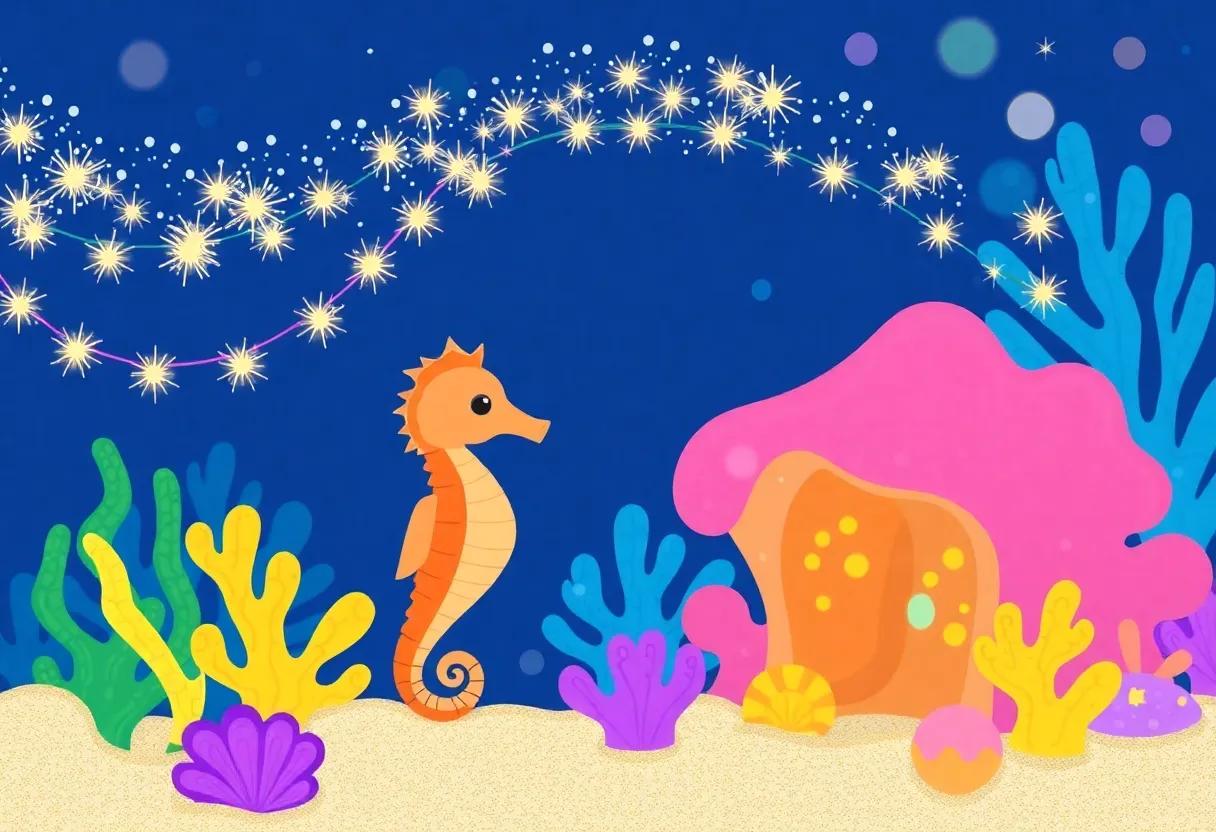 The Shy Seahorse's Sparkling Coral Home