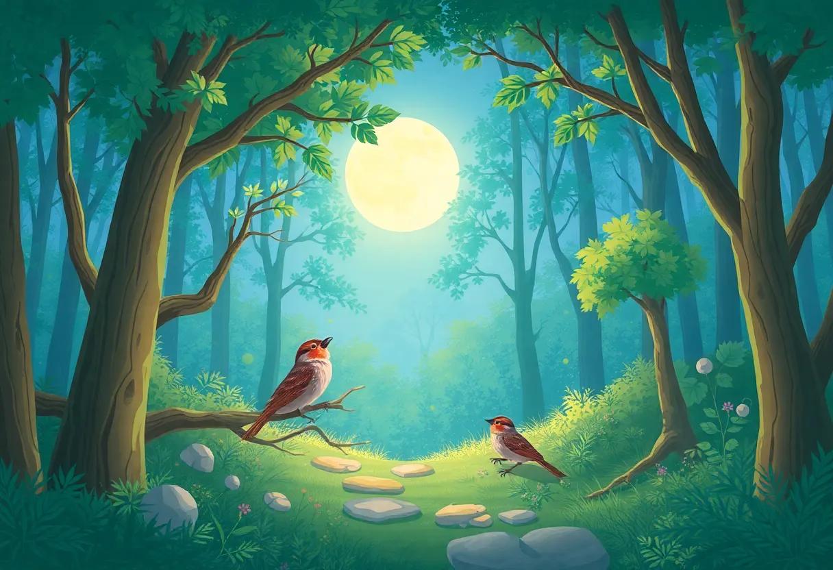 Whispers of the Moonlit Forest Path