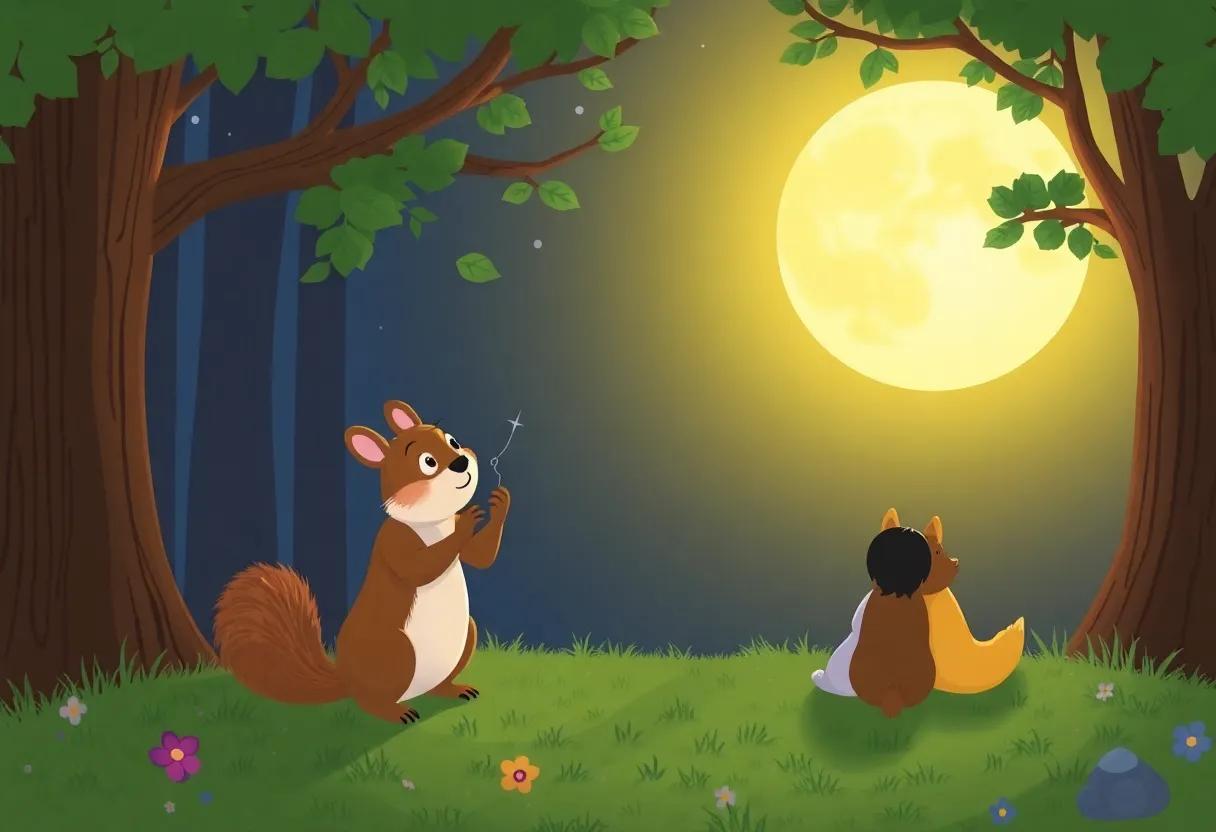 Friends Gather Under the Glowing Moonlight