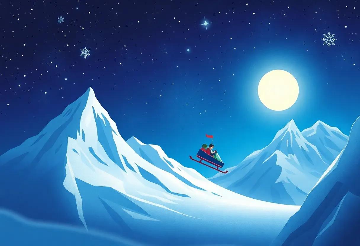 Soaring Above Snowy Mountains and Glittering Ice Caves