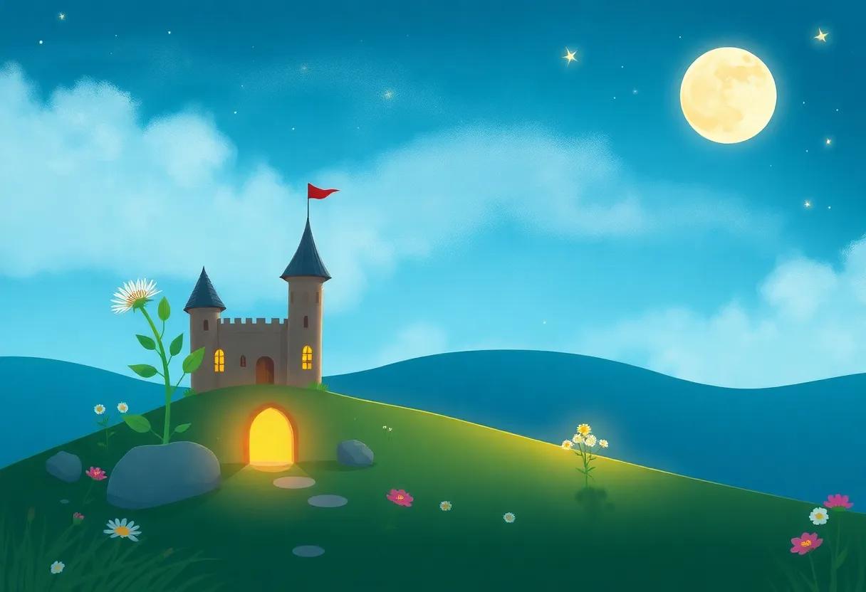 The Awakening ​of the Tiny Sprout Under a Moonlit Sky