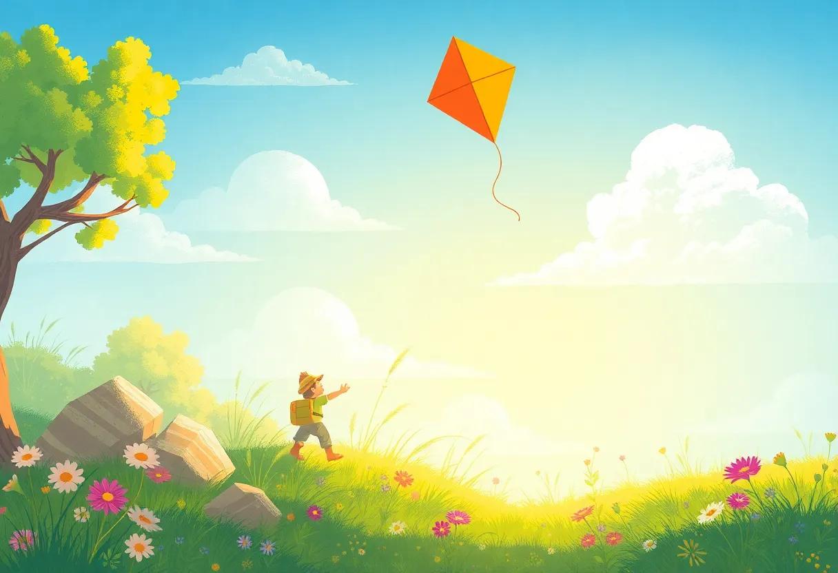 The Colorful kite Dancing in the Sunlight