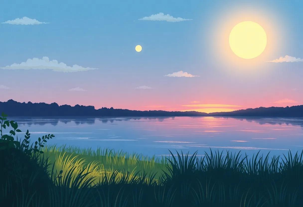 A Quiet Moment Bathed in the Last Light of Evening